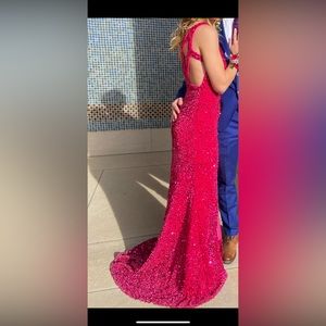 Hot pink prom dress